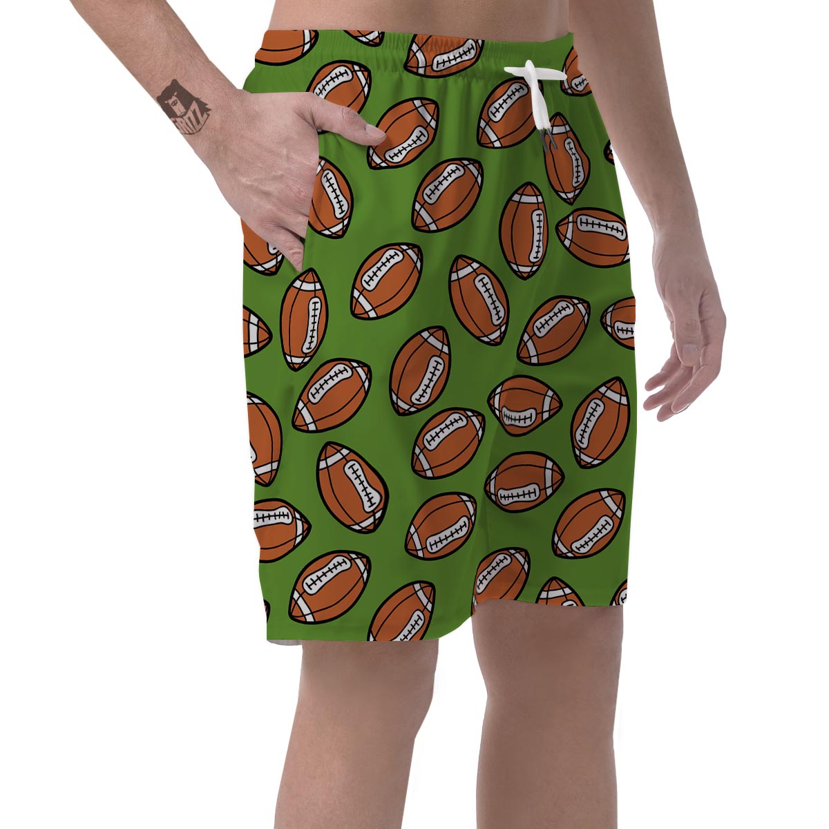 American Football Print Pattern Men's Shorts-grizzshop