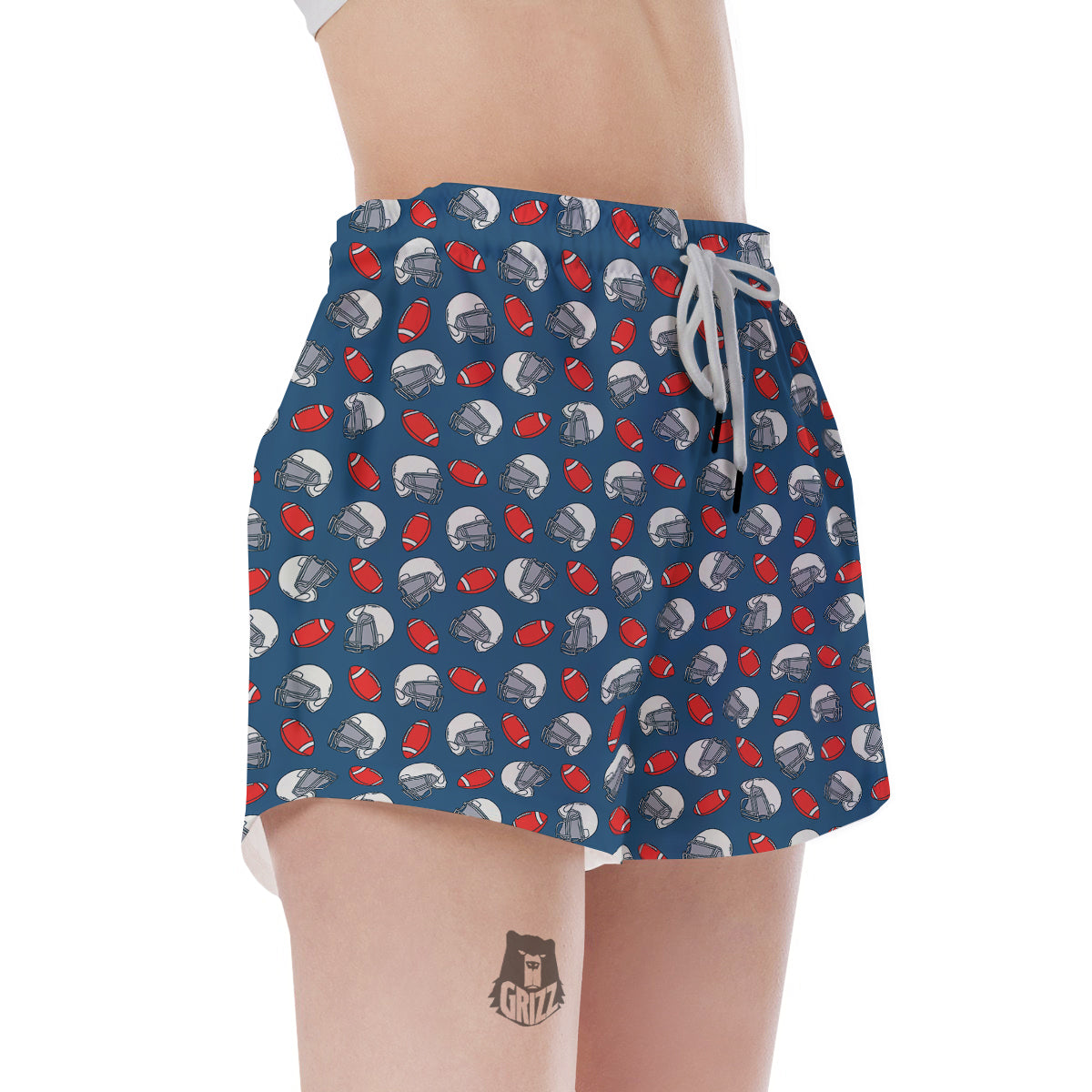 American Football Print Pattern Women's Shorts-grizzshop