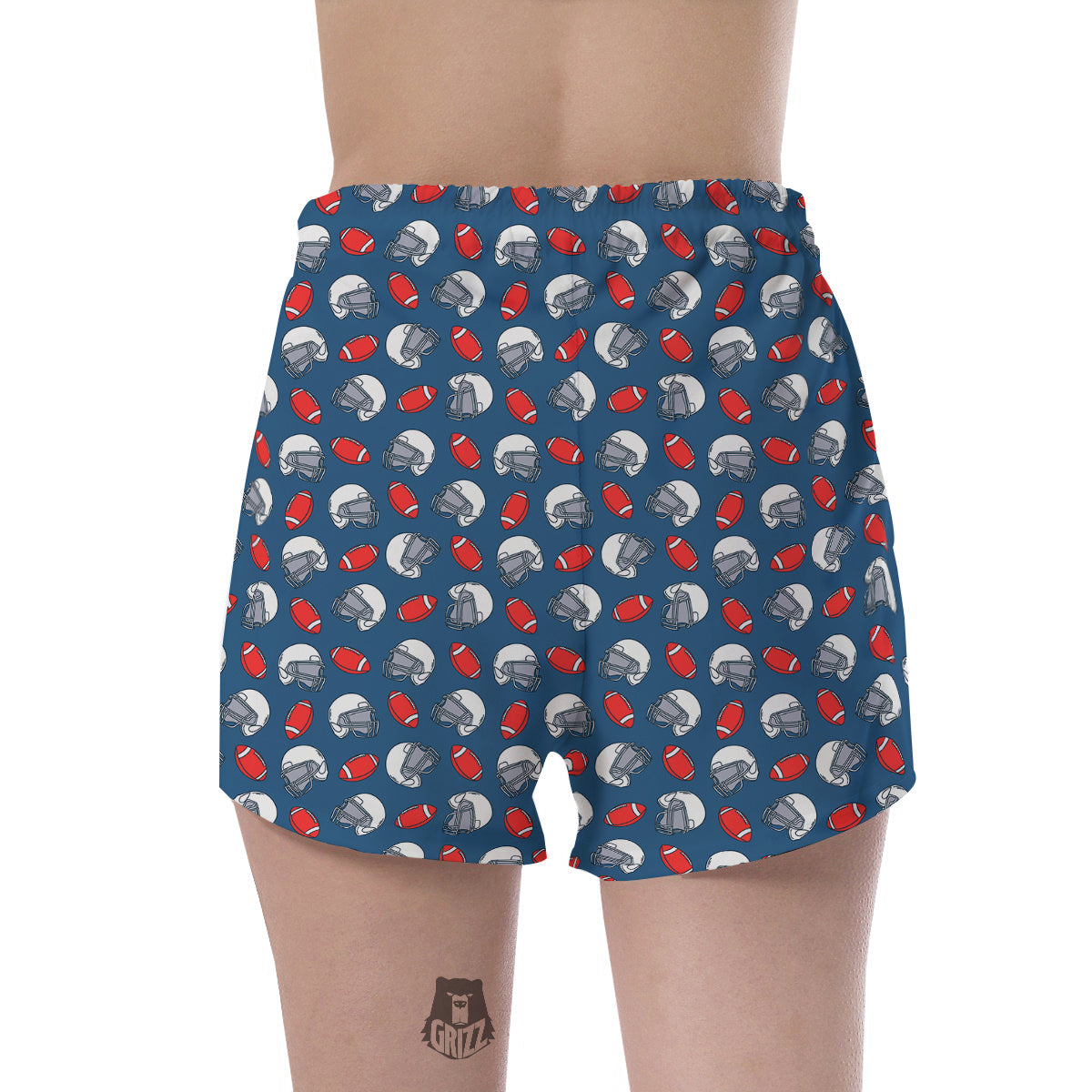 American Football Print Pattern Women's Shorts-grizzshop