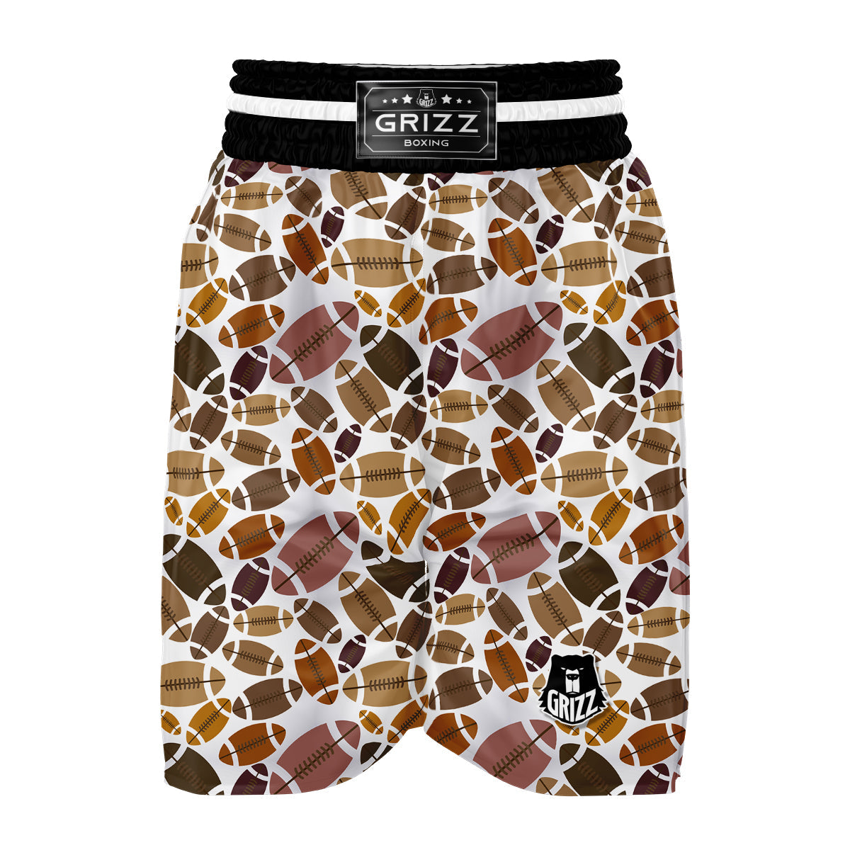 American Football Rugby Ball Pattern Print Boxing Shorts-grizzshop