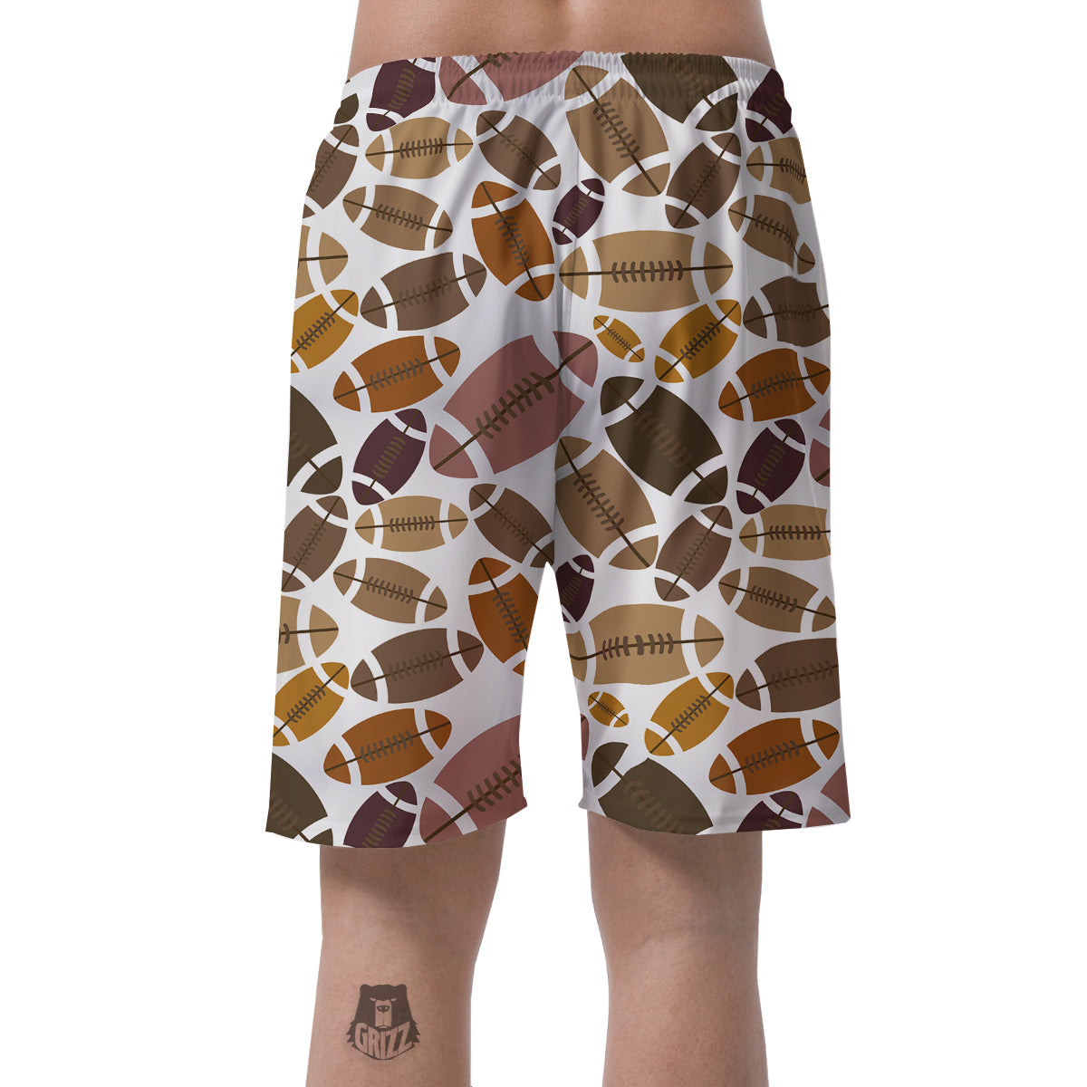 American Football Rugby Ball Pattern Print Men's Shorts-grizzshop