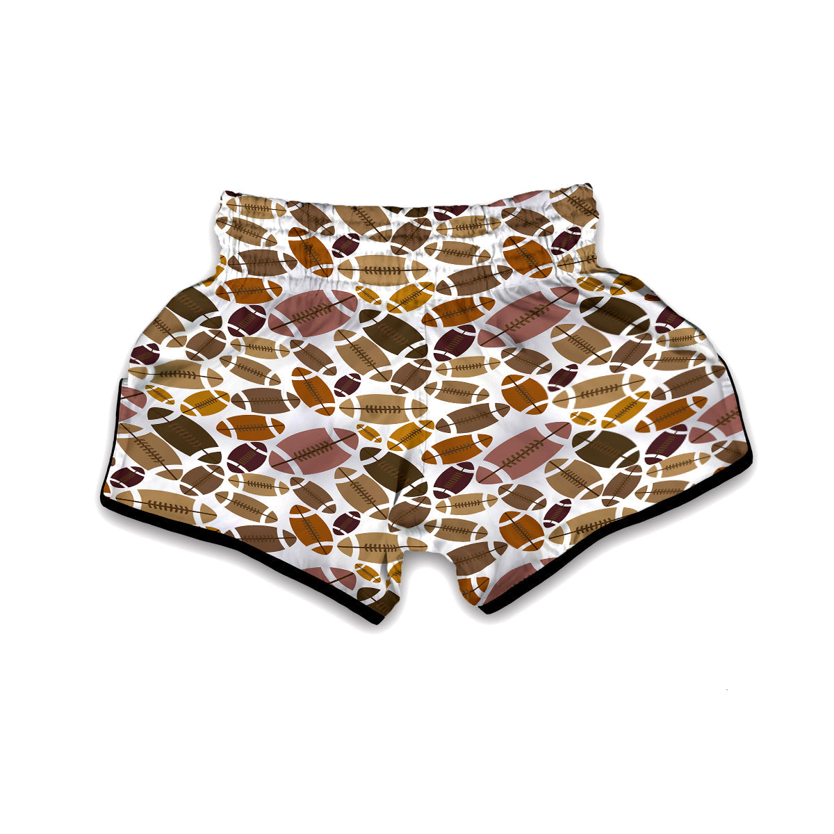 American Football Rugby Ball Pattern Print Muay Thai Boxing Shorts-grizzshop
