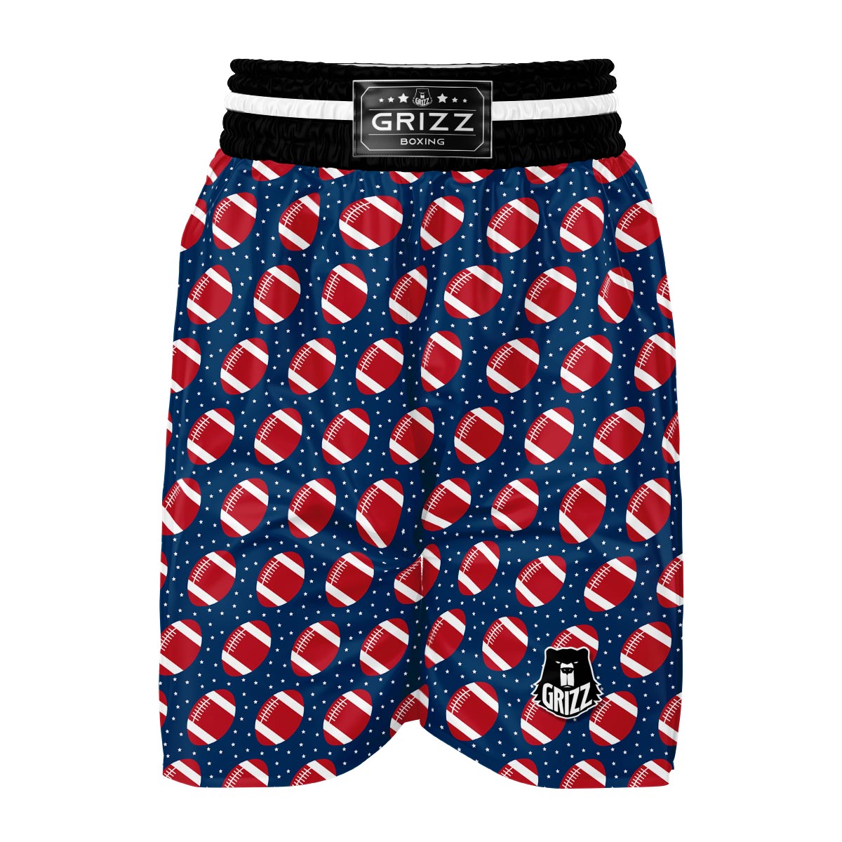 American Football Rugby Ball Print Pattern Boxing Shorts-grizzshop