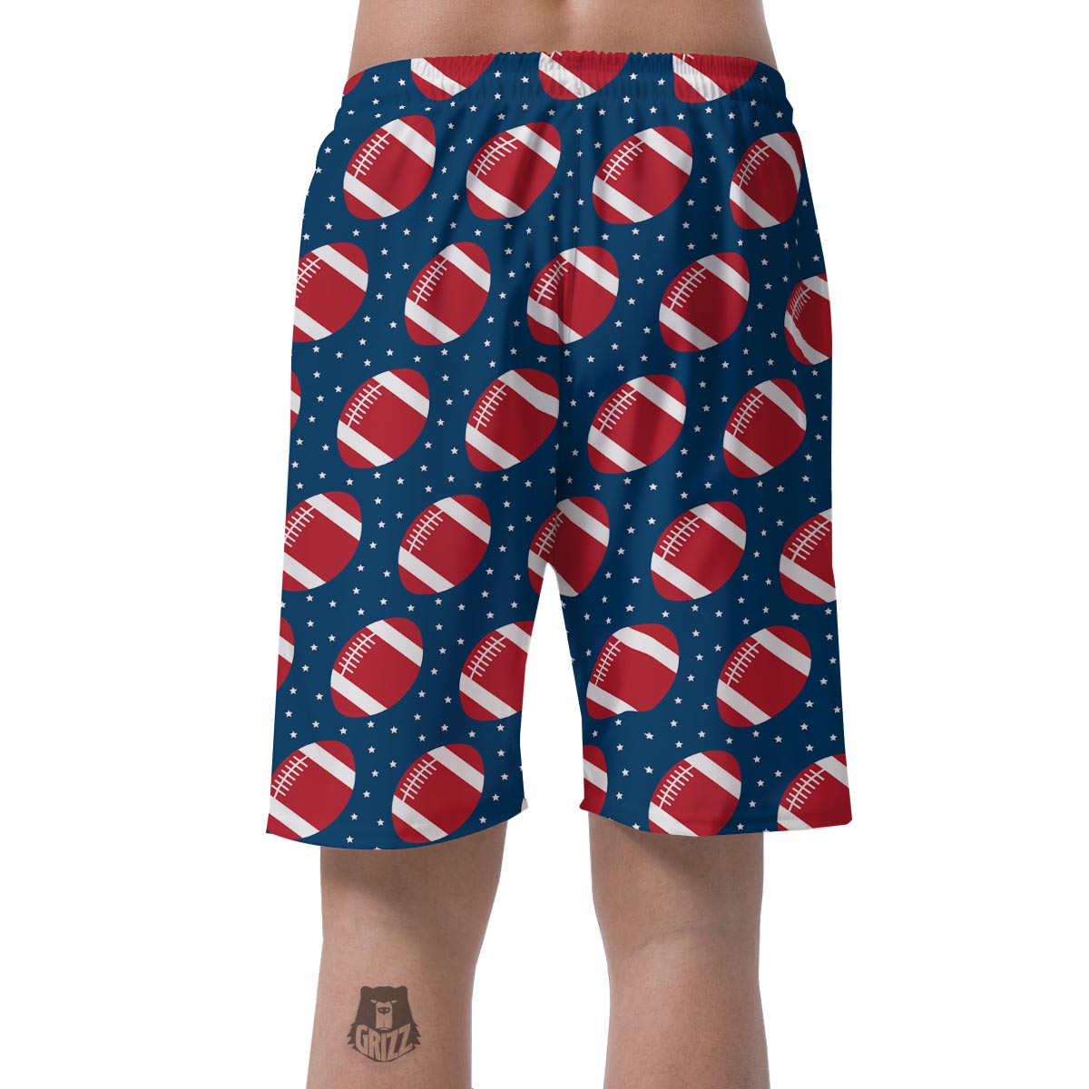 American Football Rugby Ball Print Pattern Men's Shorts-grizzshop