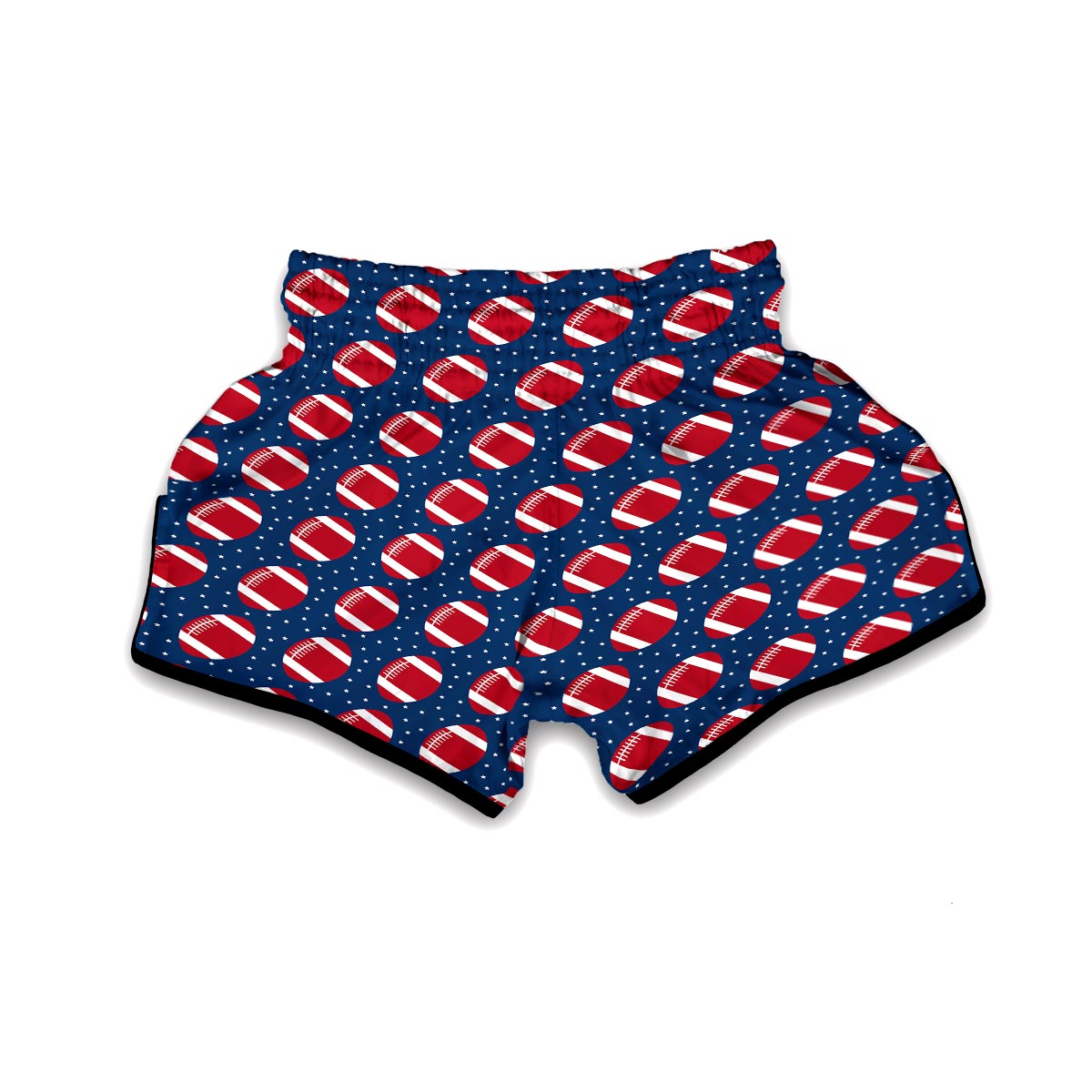 American Football Rugby Ball Print Pattern Muay Thai Boxing Shorts-grizzshop