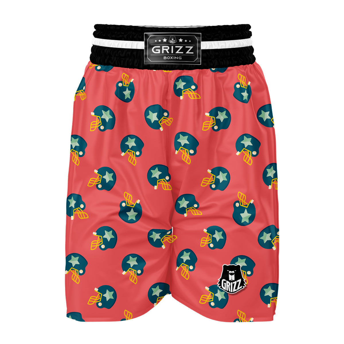 American Football Star Pattern Print Boxing Shorts-grizzshop