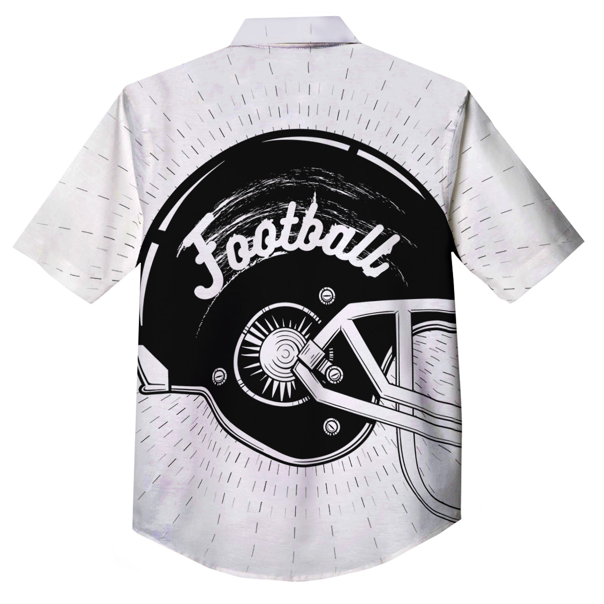 American Football White And Black Print Button Up Shirt-grizzshop