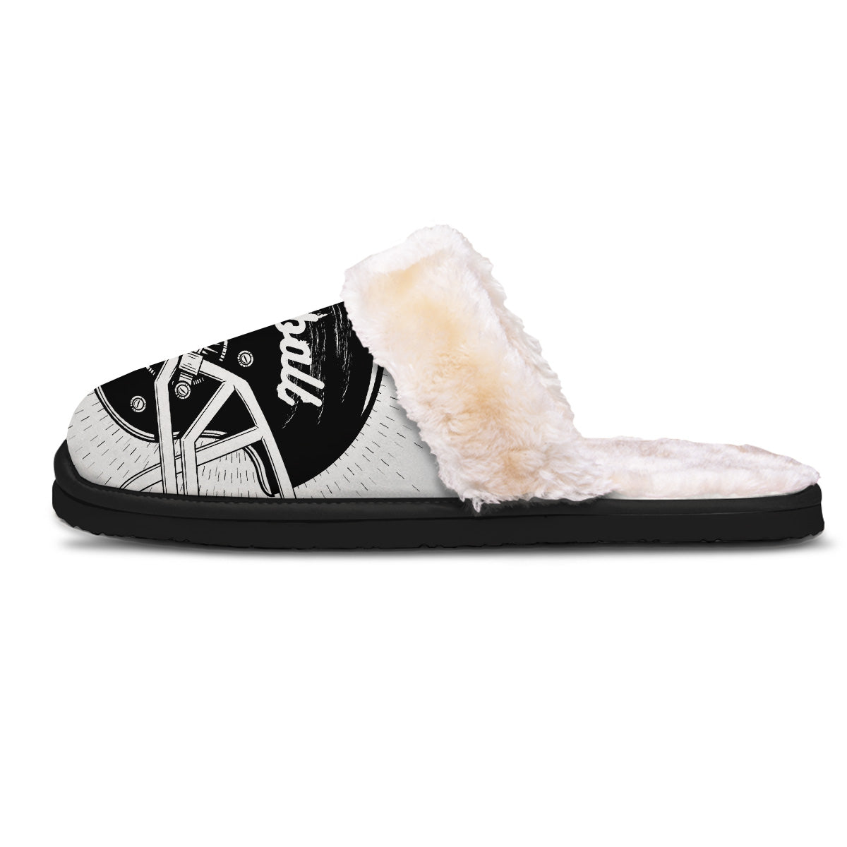 American Football White And Black Print Slippers-grizzshop