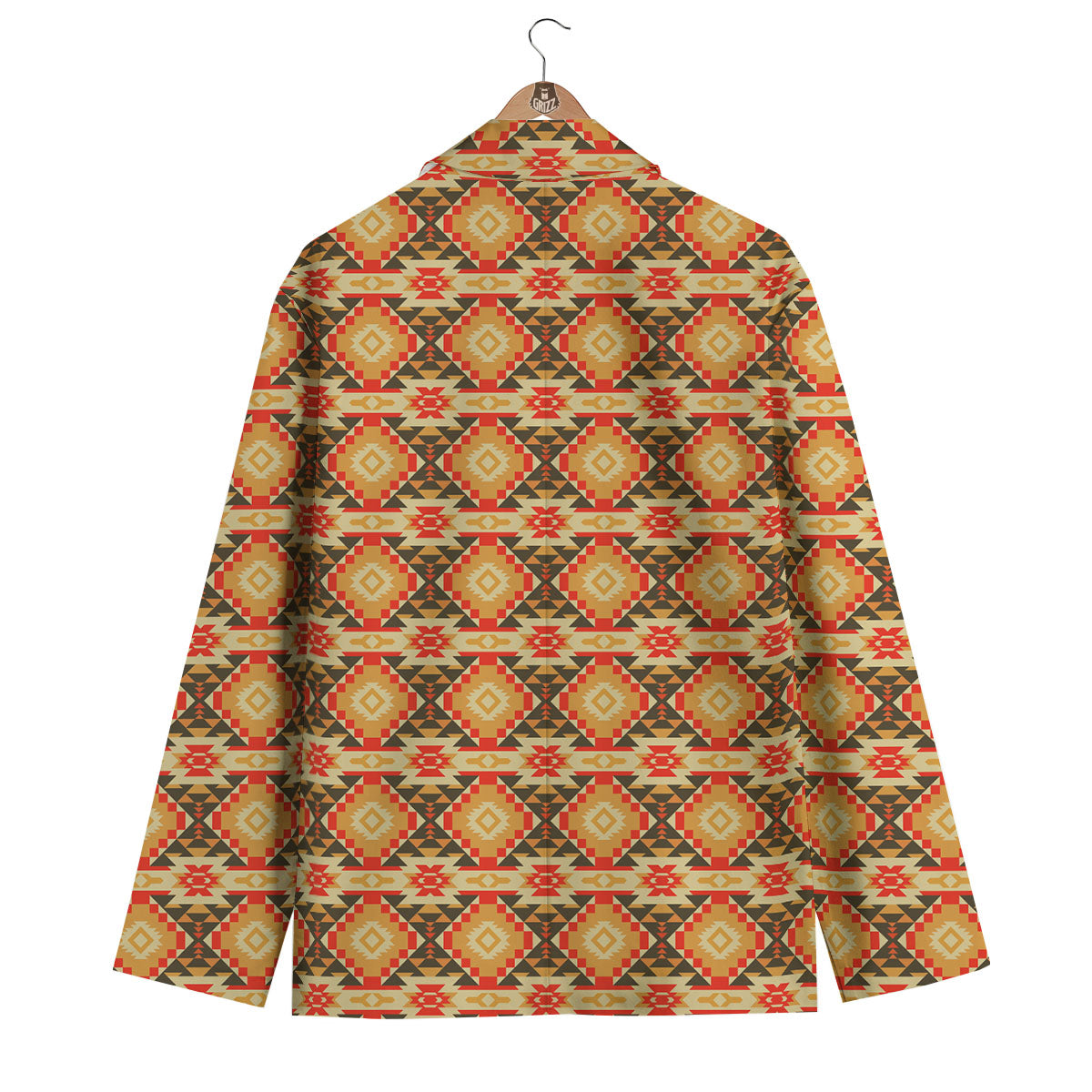 American Geometric Native Print Pattern Men's Blazer-grizzshop