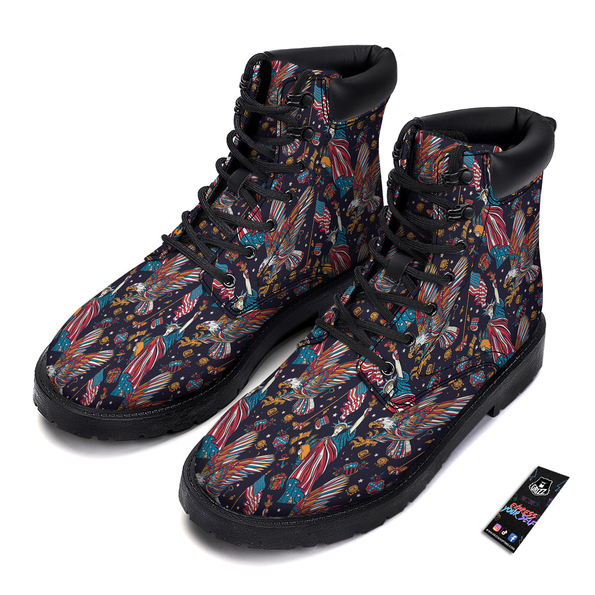 American Independence Day Print Pattern Boots-grizzshop