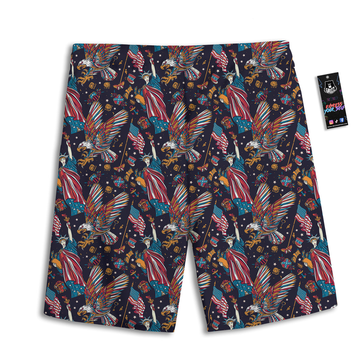 American Independence Day Print Pattern Men's Athletic Shorts