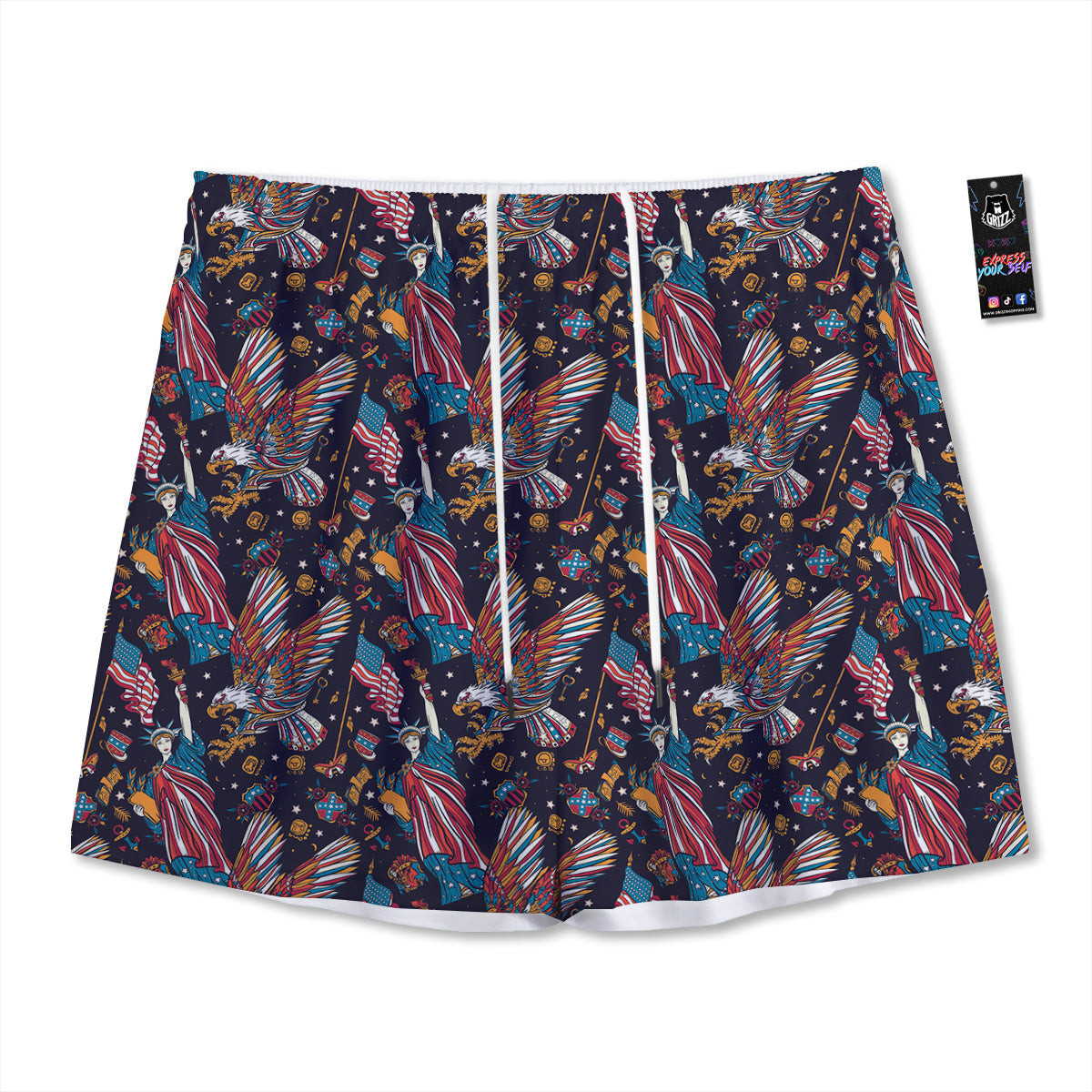 Baby Bear Cartoon Cute Print Pattern Mesh Shorts