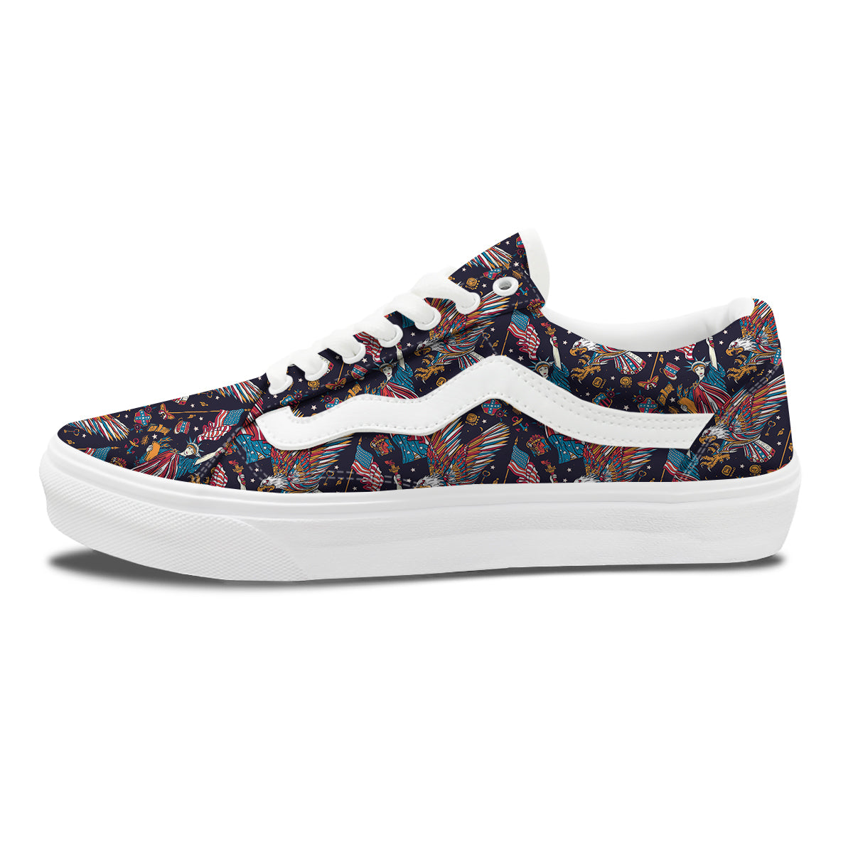 American Independence Day Print Pattern Skate Shoes-grizzshop