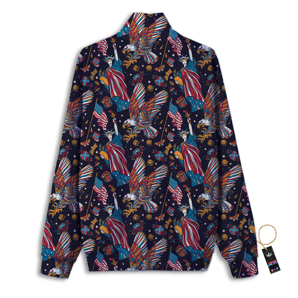 American Independence Day Print Pattern Track Jacket-grizzshop