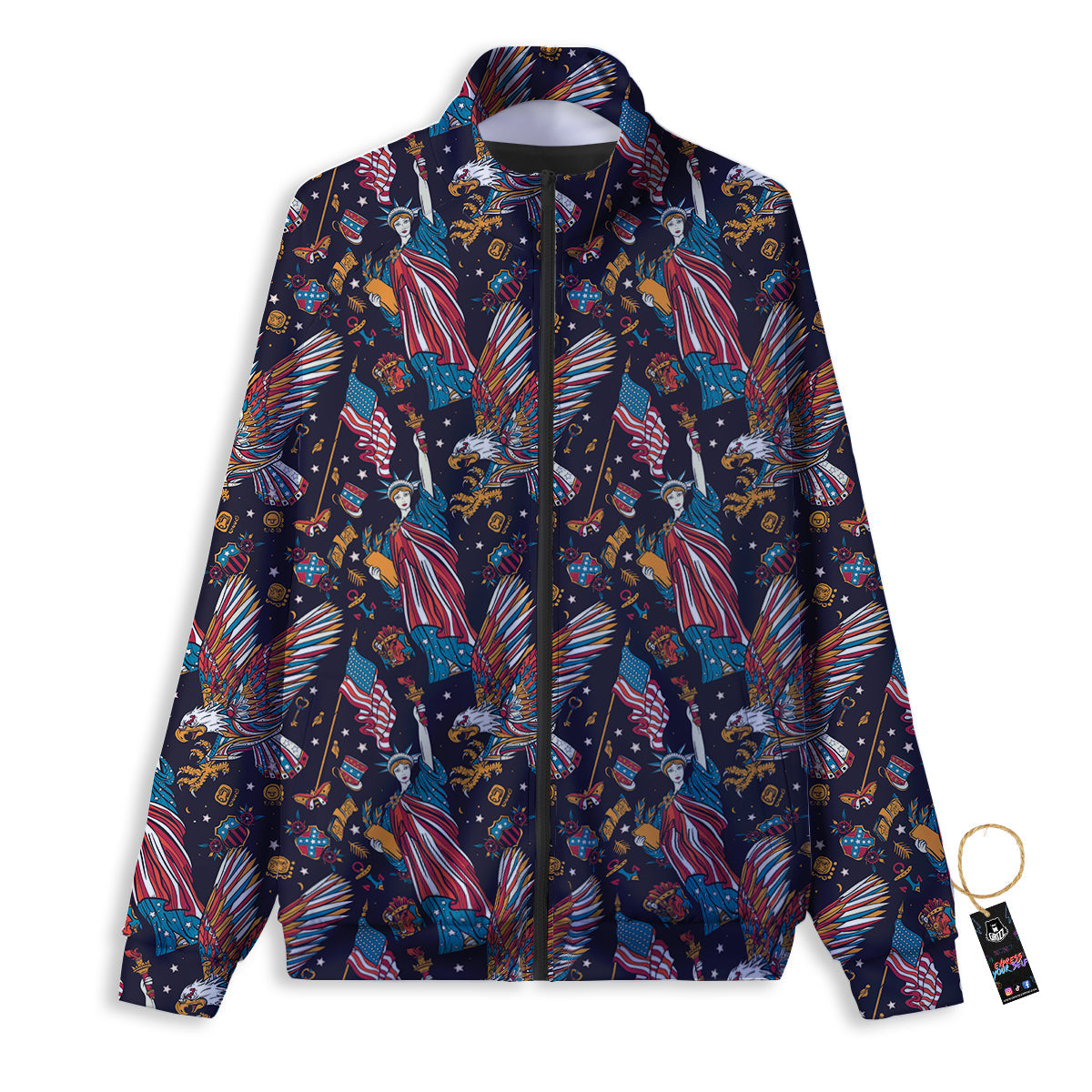 American Independence Day Print Pattern Track Jacket-grizzshop