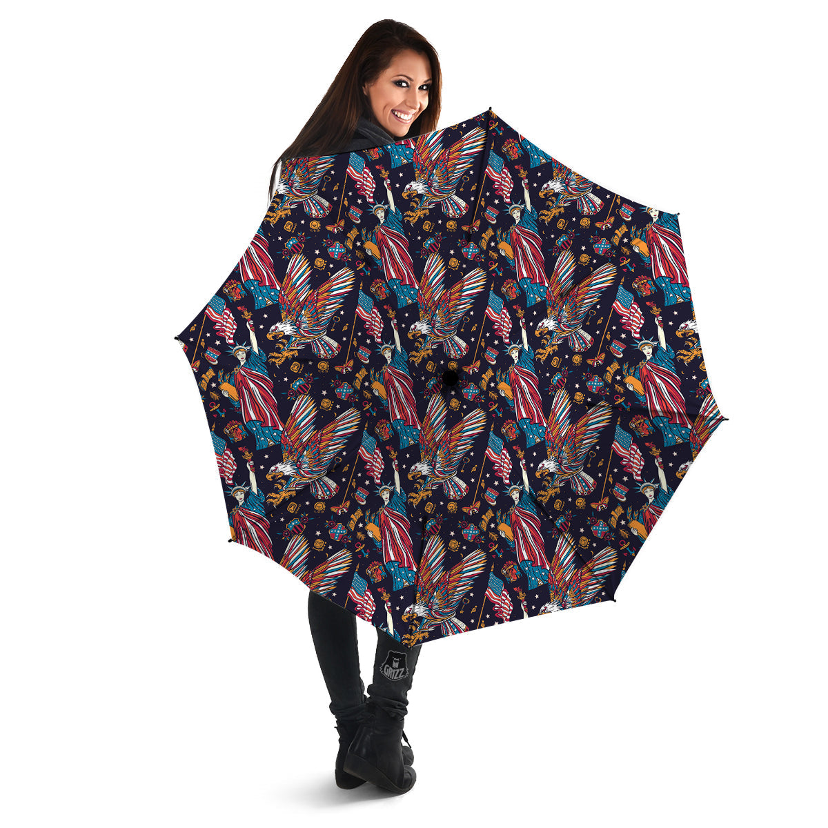 American Independence Day Print Pattern Umbrella-grizzshop