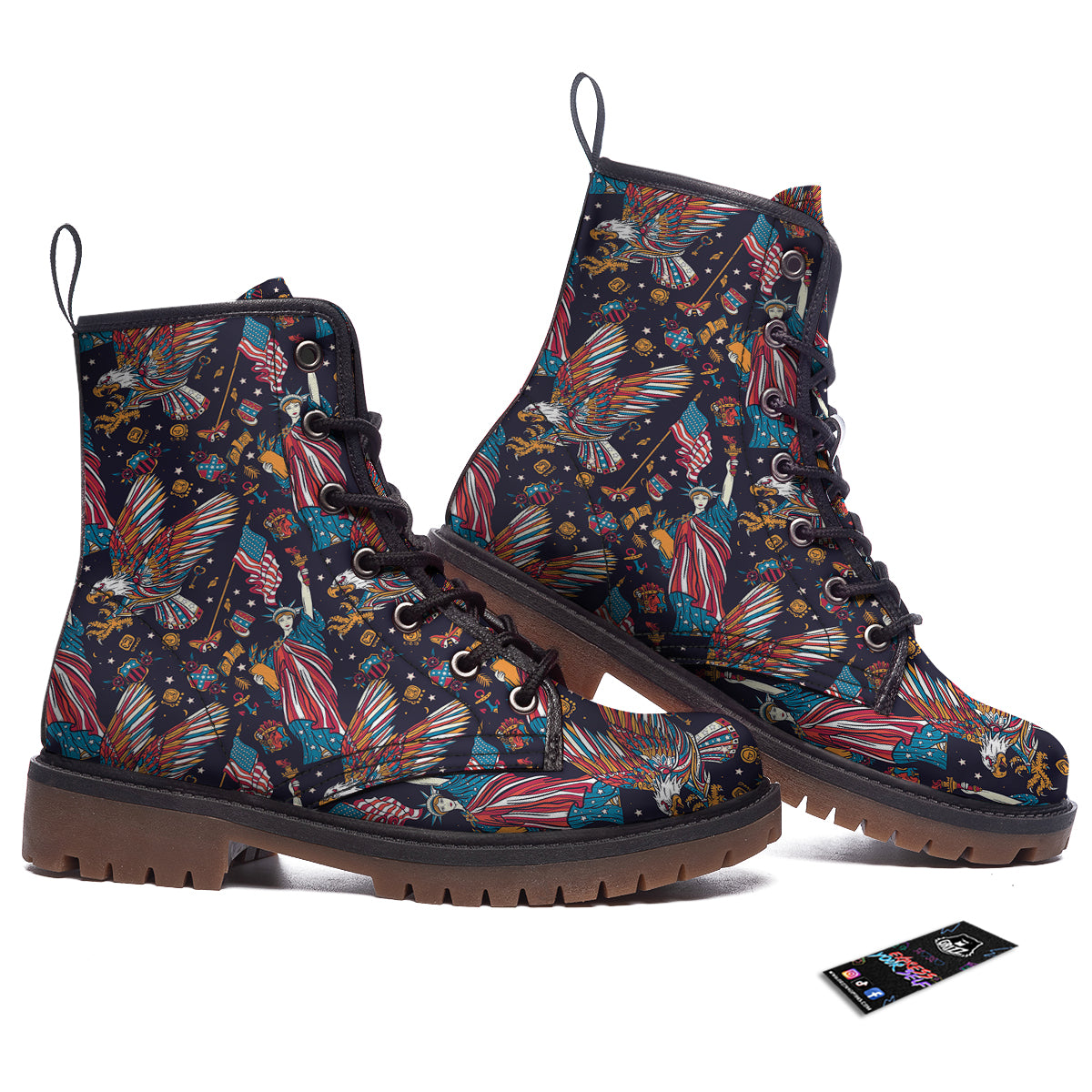 American Independence Day Print Pattern Work Boots-grizzshop