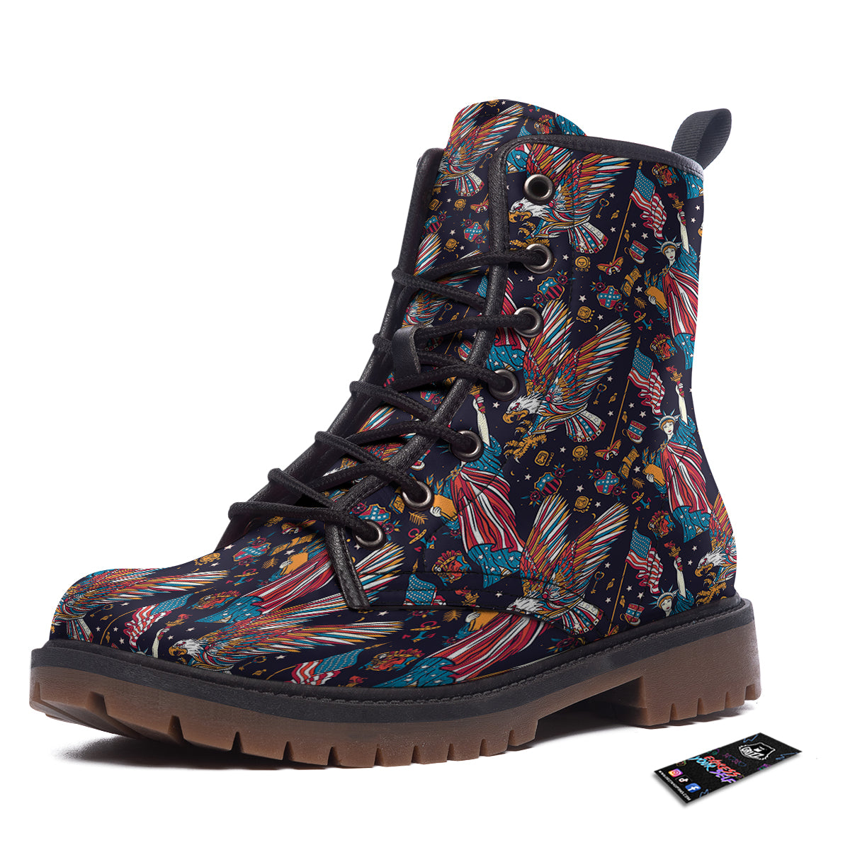 American Independence Day Print Pattern Work Boots-grizzshop