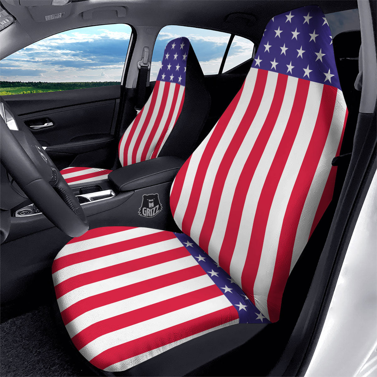 American Military Flag Print Car Seat Covers-grizzshop