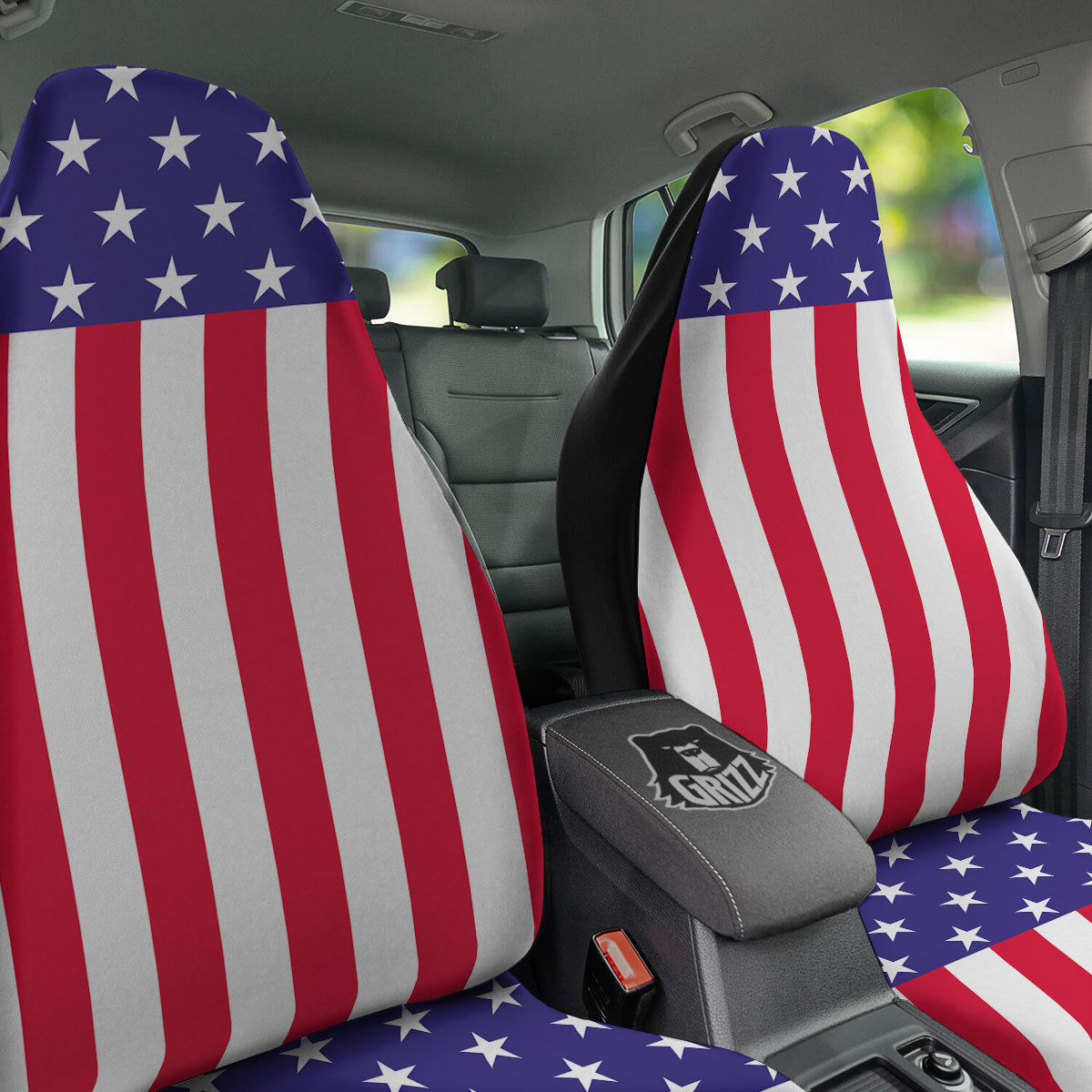 American Military Flag Print Car Seat Covers-grizzshop