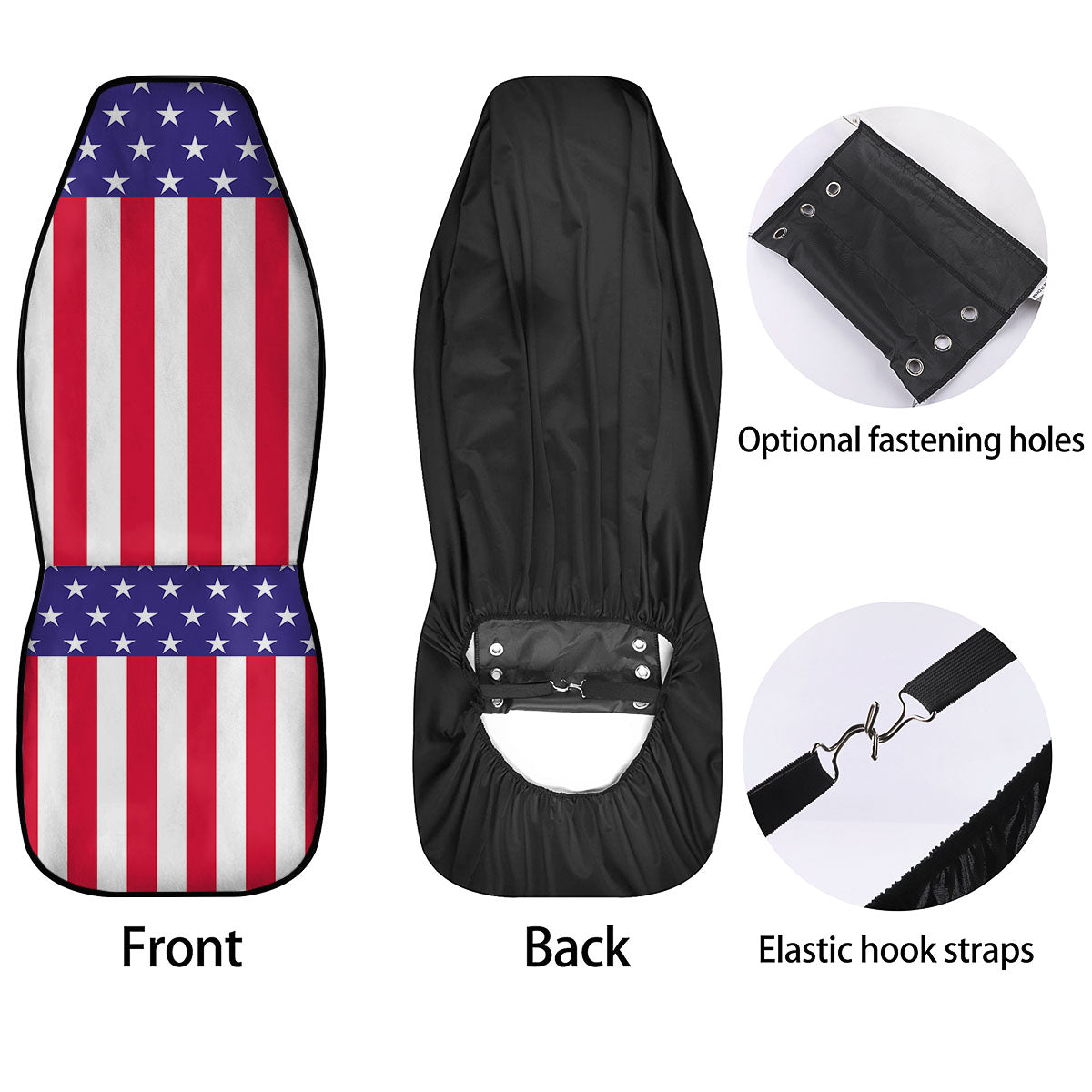 American Military Flag Print Car Seat Covers-grizzshop