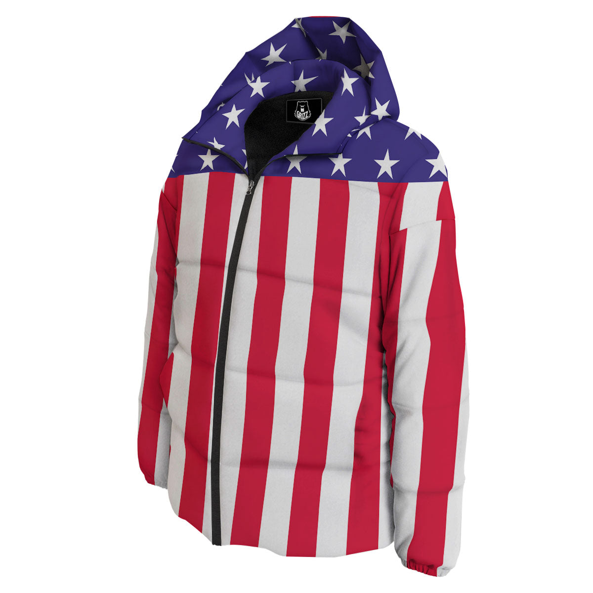 American Military Flag Print Down Jacket-grizzshop