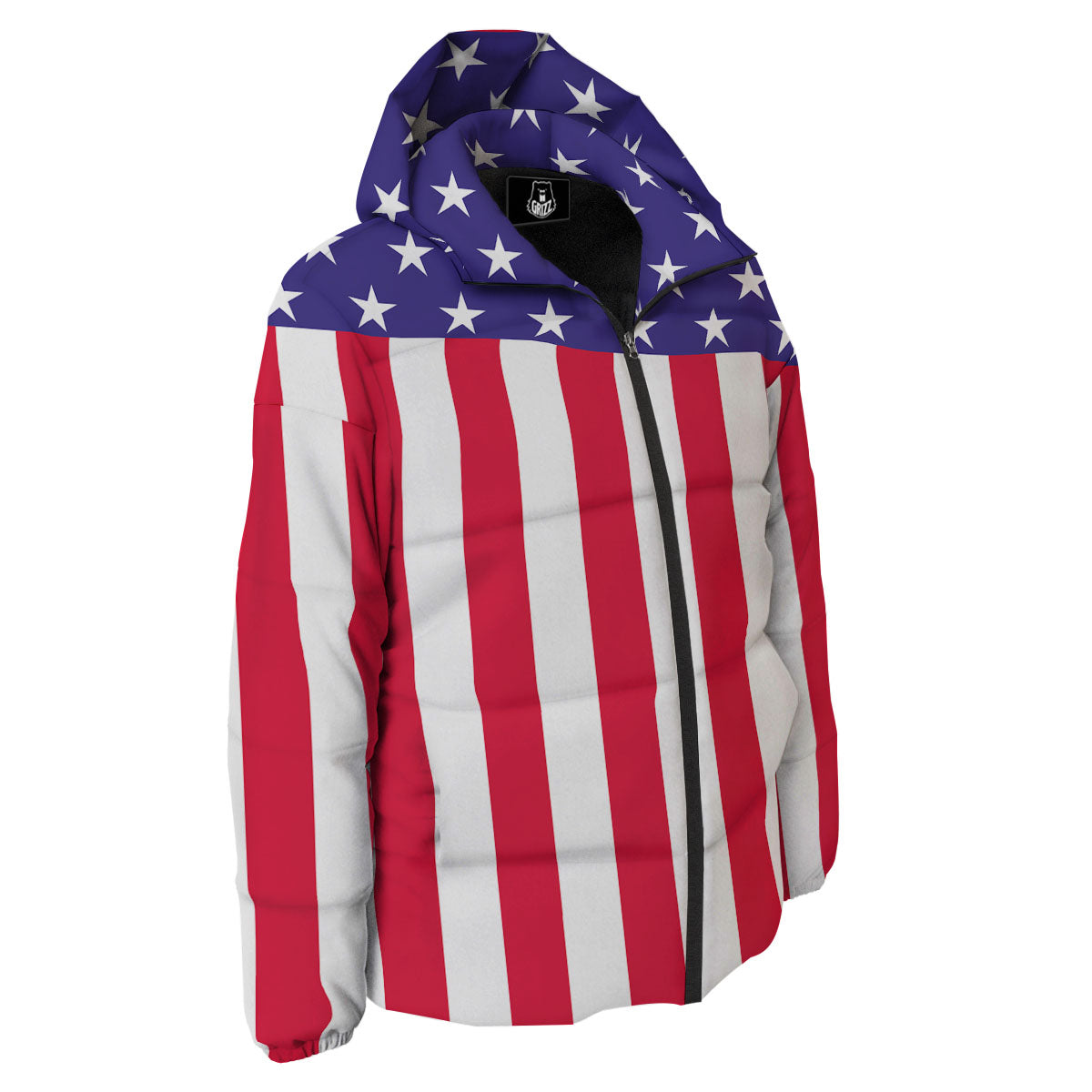 American Military Flag Print Down Jacket-grizzshop