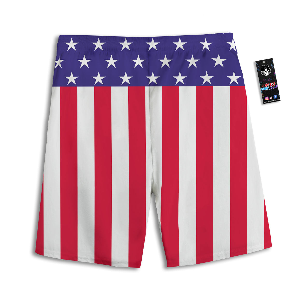 American Military Flag Print Men's Athletic Shorts