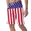 American Military Flag Print Men's Shorts-grizzshop