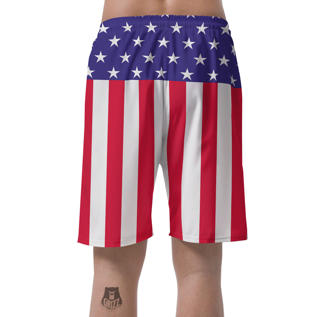 American Military Flag Print Men's Shorts-grizzshop