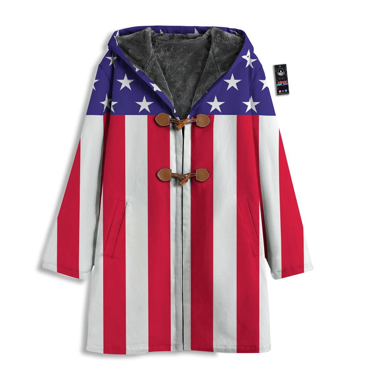 American Military Flag Print Men's Windbreaker Jacket-grizzshop