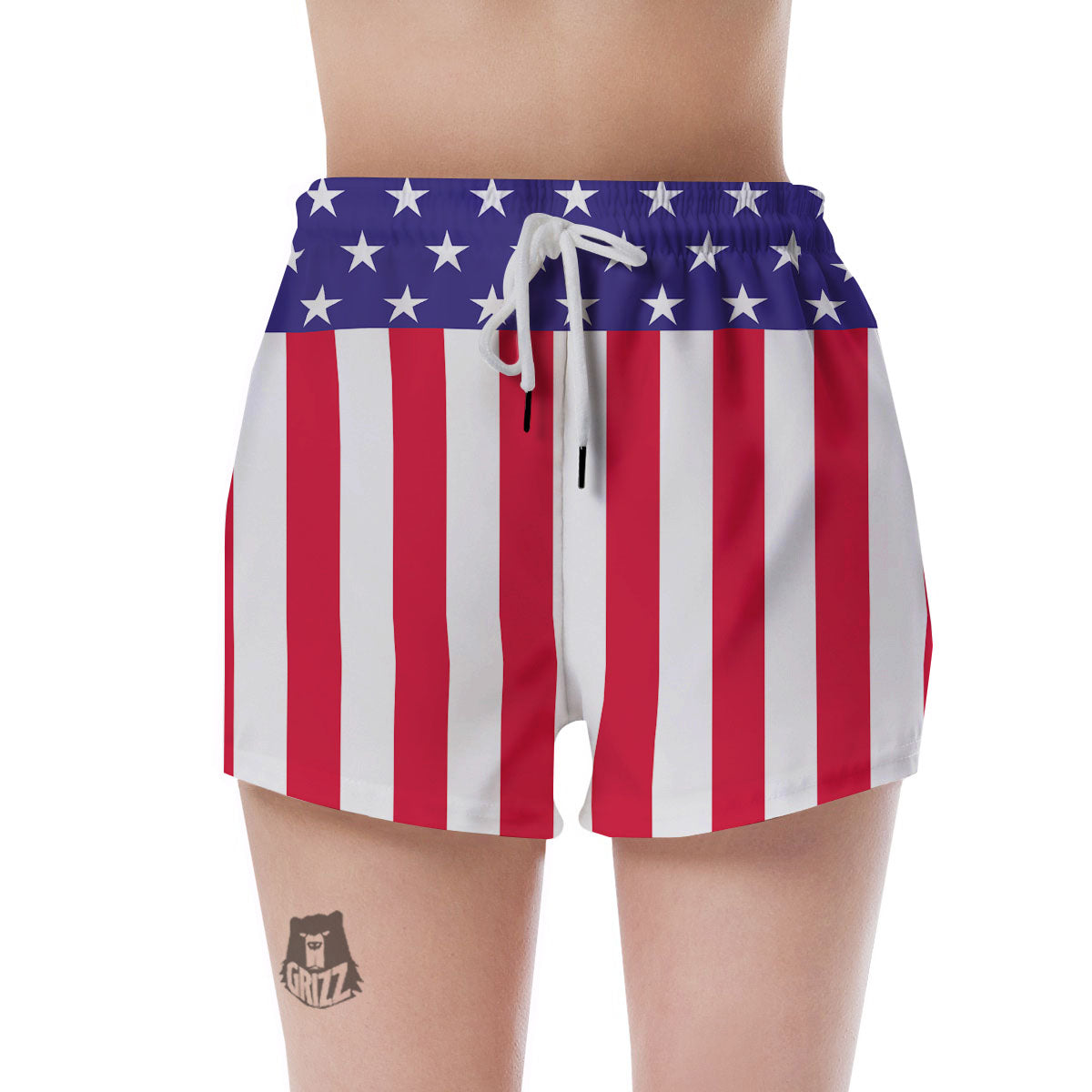 American Military Flag Print Women's Shorts-grizzshop