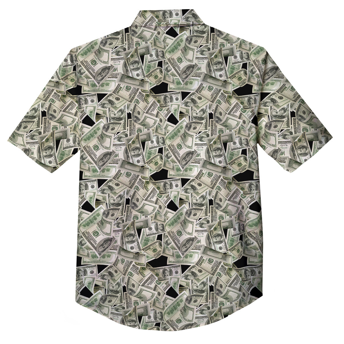 American Money US Dollars Print Pattern Button Up Shirt-grizzshop
