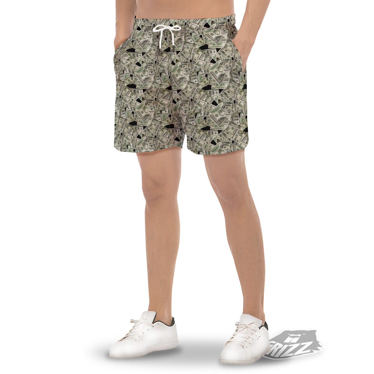 American Money US Dollars Print Pattern Men's Gym Shorts-grizzshop