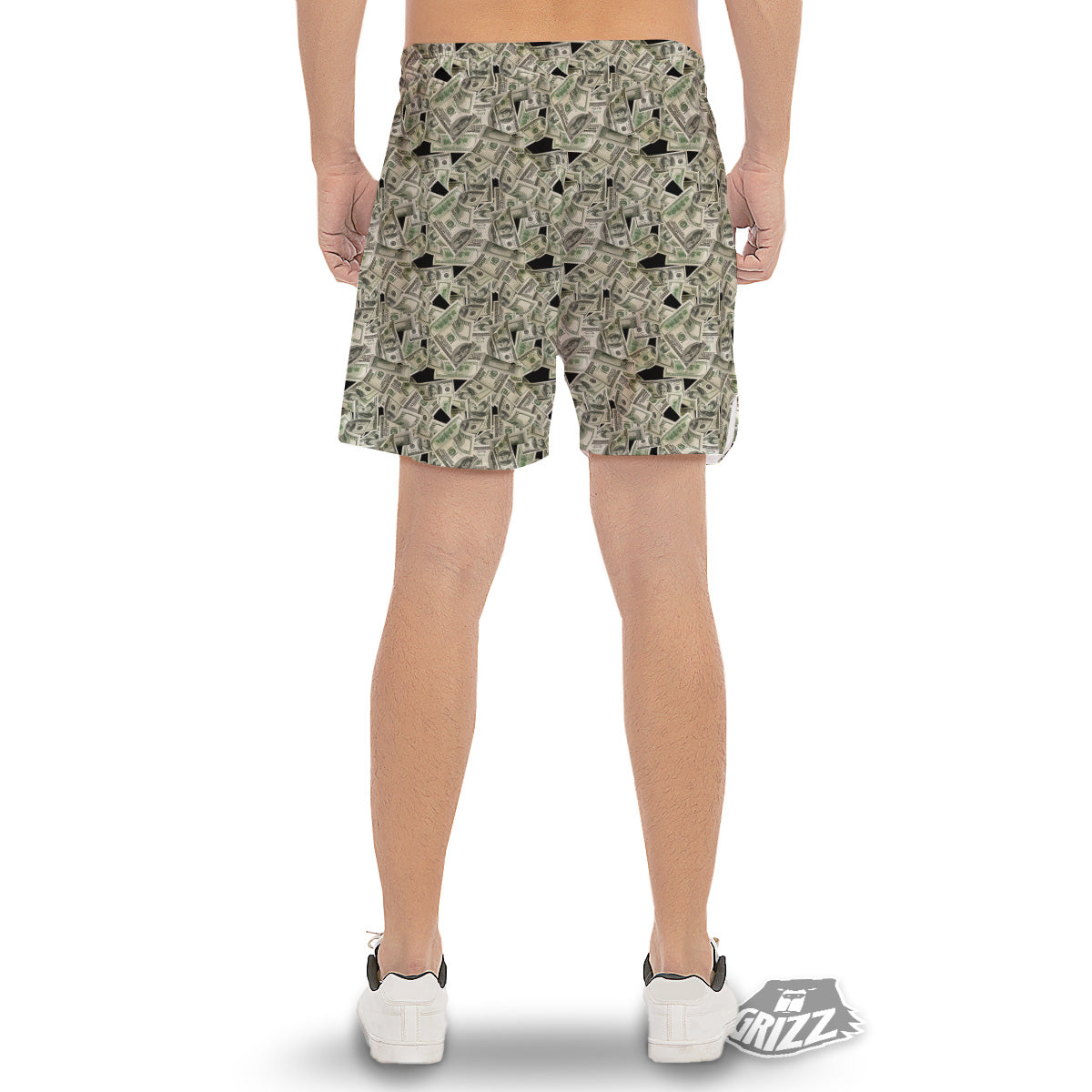 American Money US Dollars Print Pattern Men's Gym Shorts-grizzshop