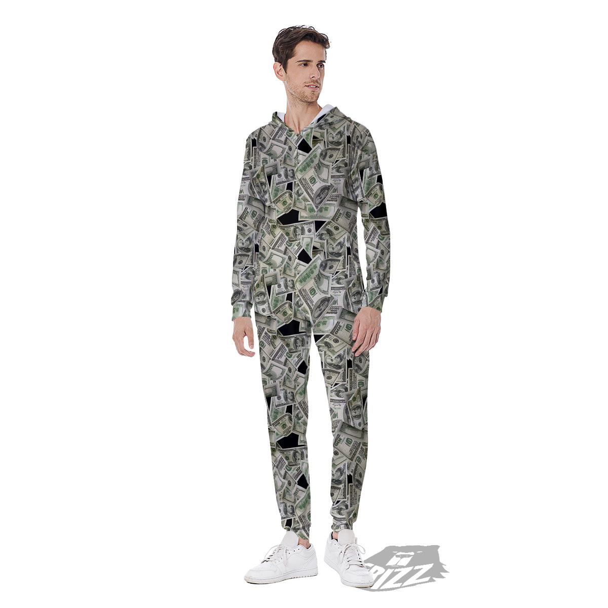 American Money US Dollars Print Pattern Men's Jumpsuit-grizzshop