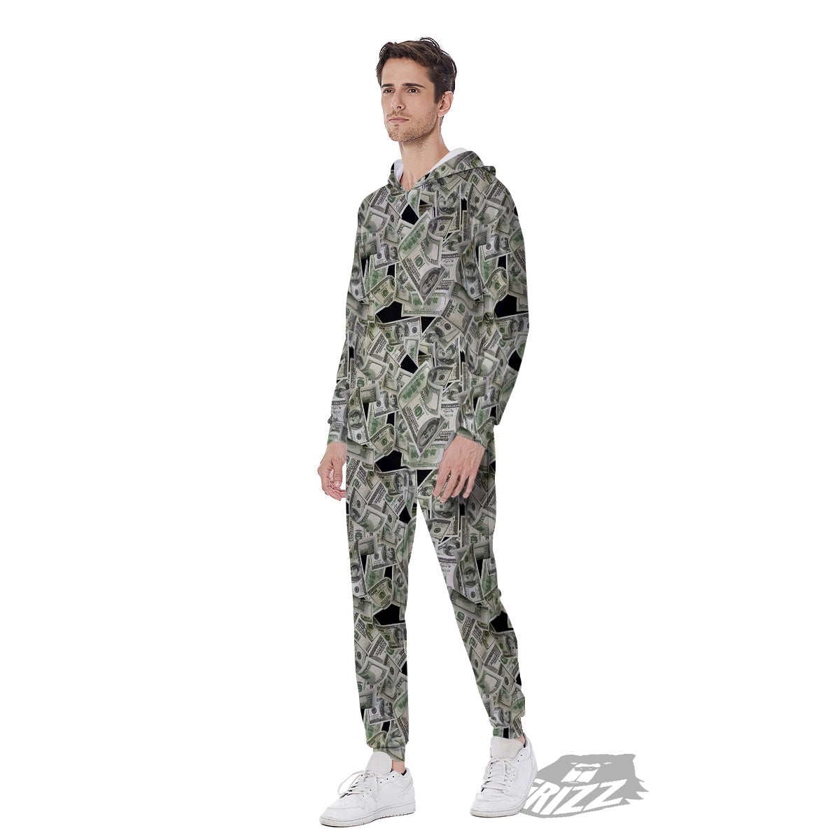 American Money US Dollars Print Pattern Men's Jumpsuit-grizzshop