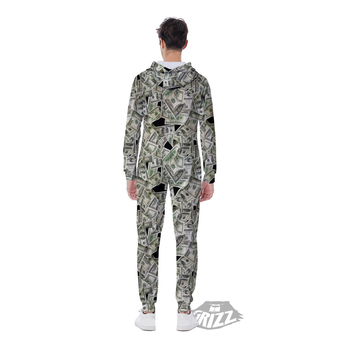 American Money US Dollars Print Pattern Men's Jumpsuit-grizzshop