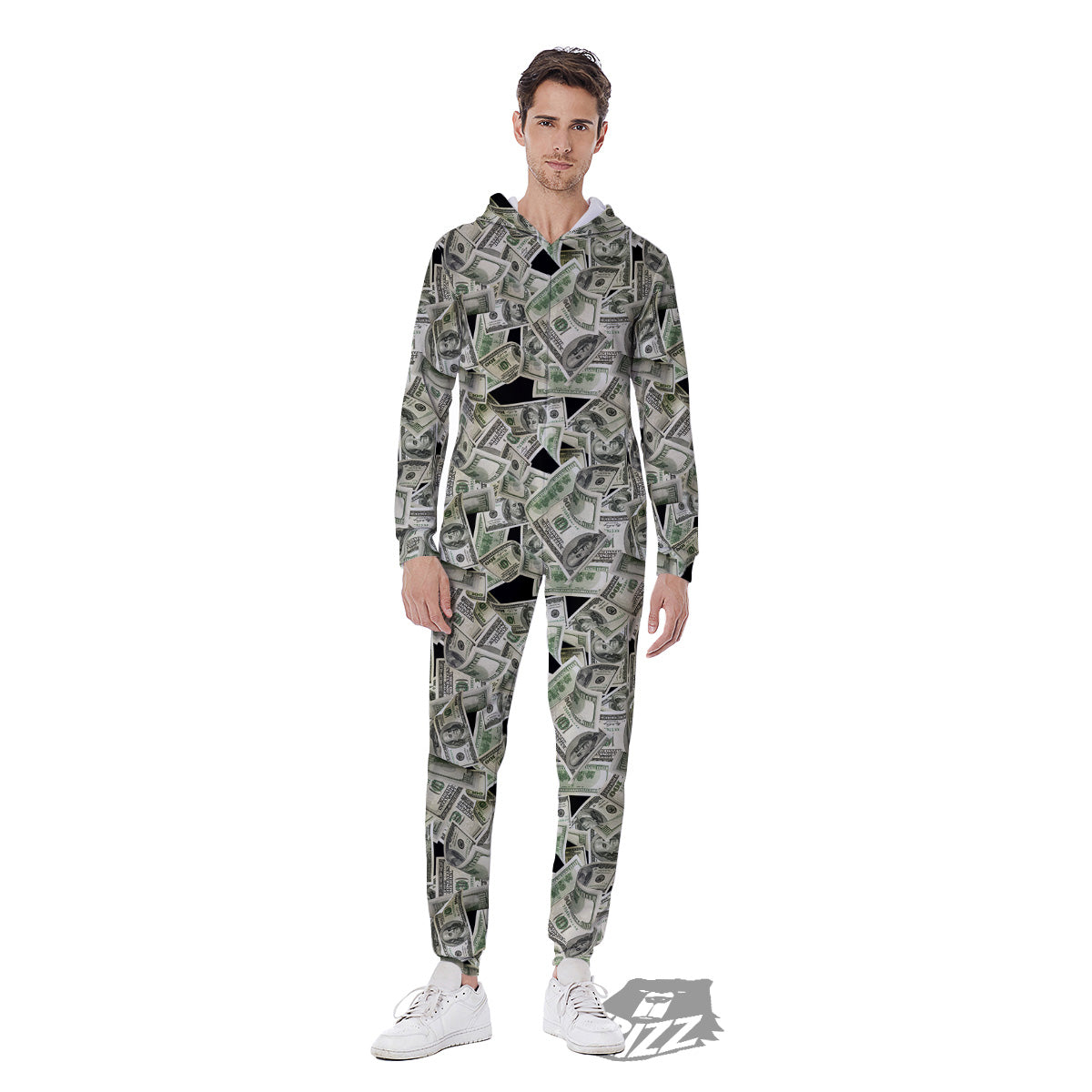American Money US Dollars Print Pattern Men's Jumpsuit-grizzshop