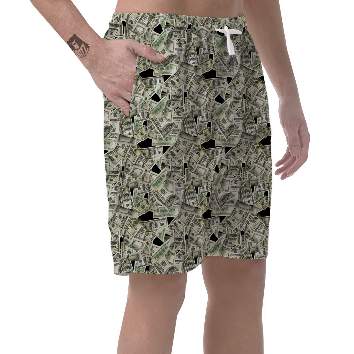 American Money US Dollars Print Pattern Men's Shorts-grizzshop
