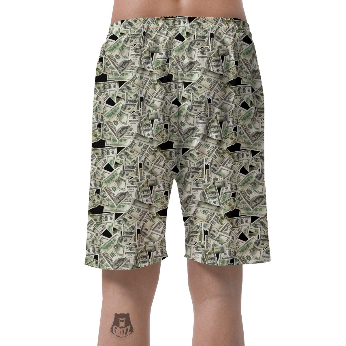 American Money US Dollars Print Pattern Men's Shorts-grizzshop