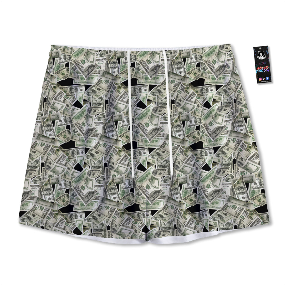 Brain Halloween Print Mesh Shorts