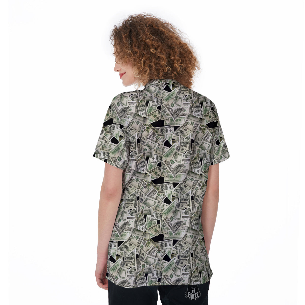 American Money US Dollars Print Pattern Women's Golf Shirts-grizzshop