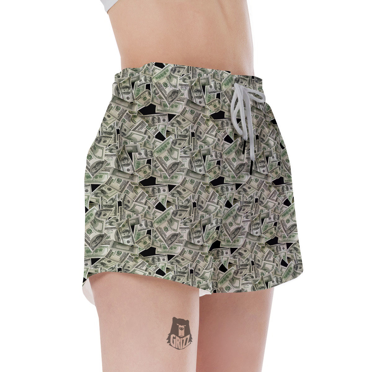American Money US Dollars Print Pattern Women's Shorts-grizzshop