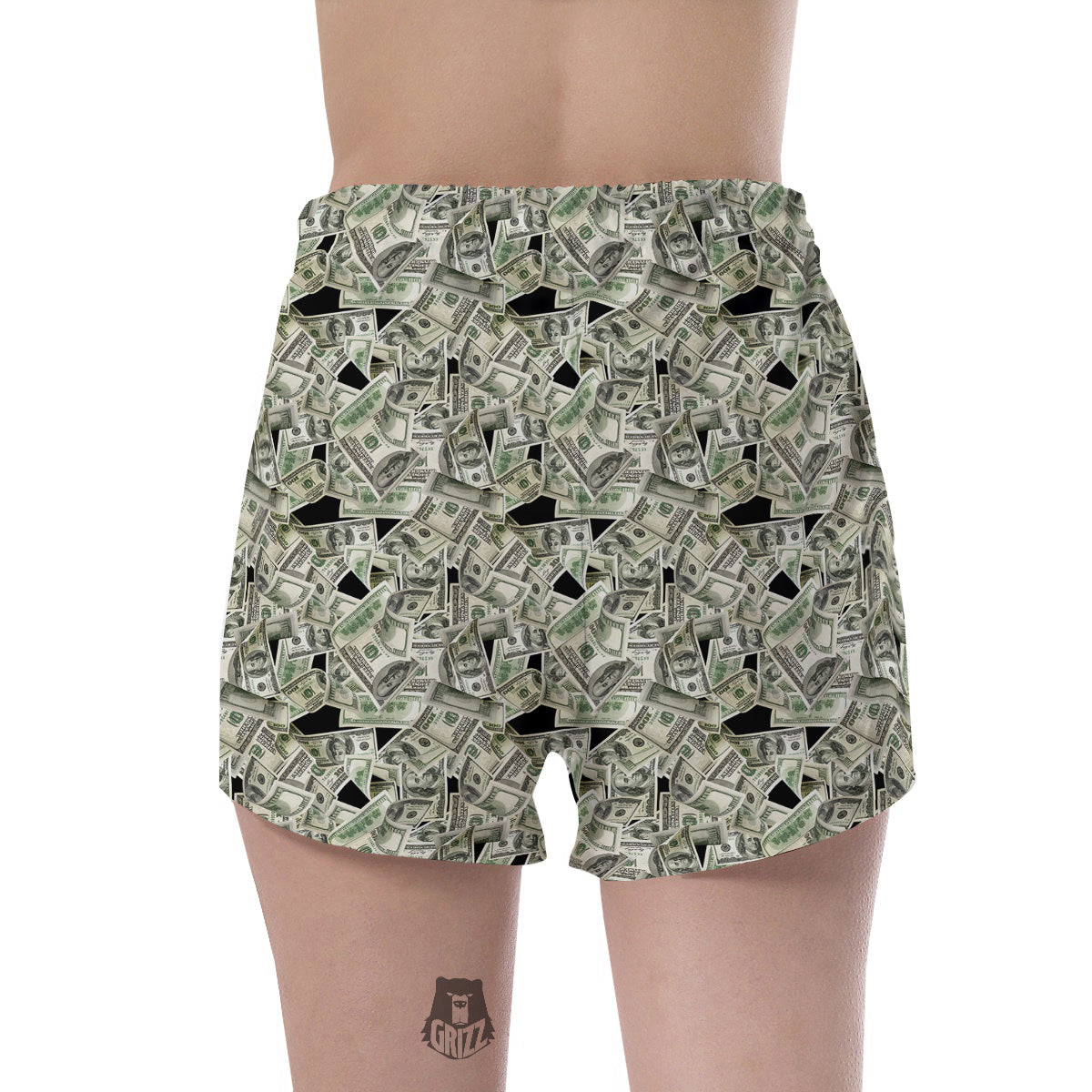 American Money US Dollars Print Pattern Women's Shorts-grizzshop