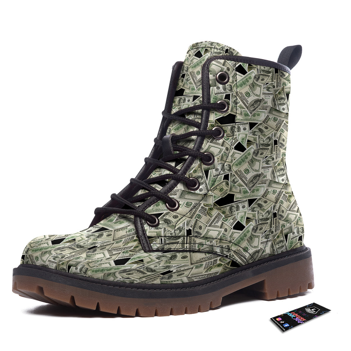 American Money US Dollars Print Pattern Work Boots-grizzshop