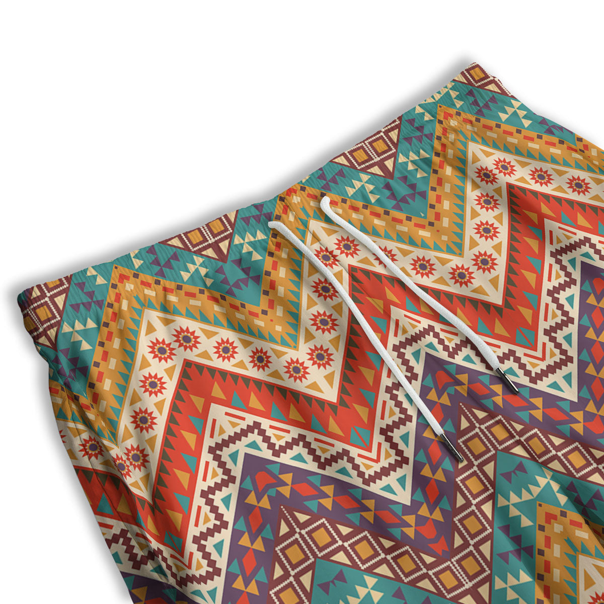 American Native Tribal Chevron Print Men's Athletic Shorts