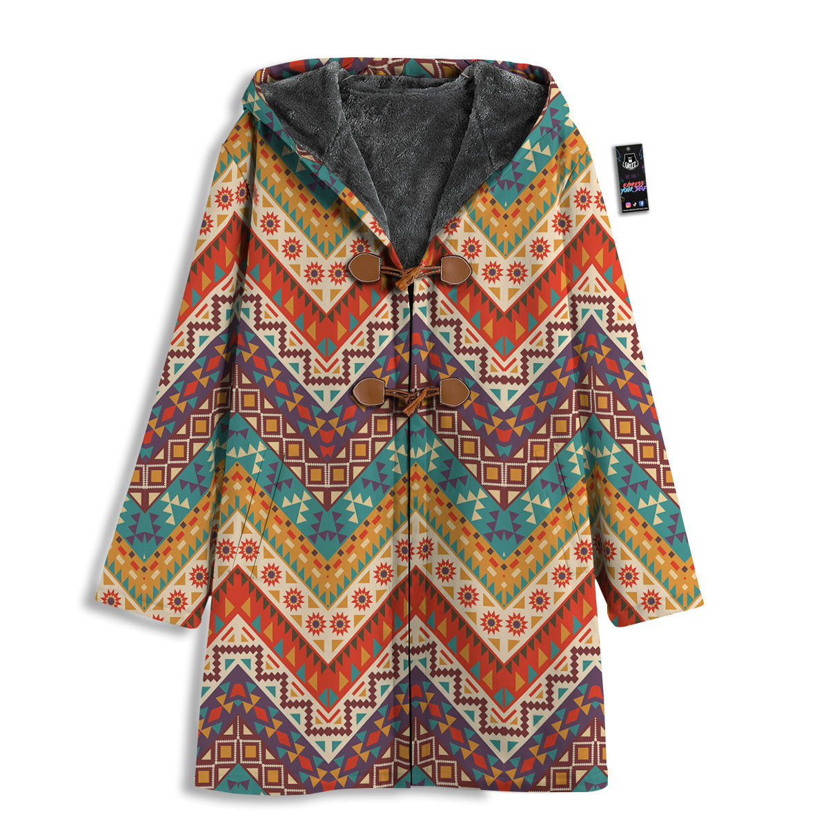 American Native Tribal Chevron Print Men's Windbreaker Jacket-grizzshop