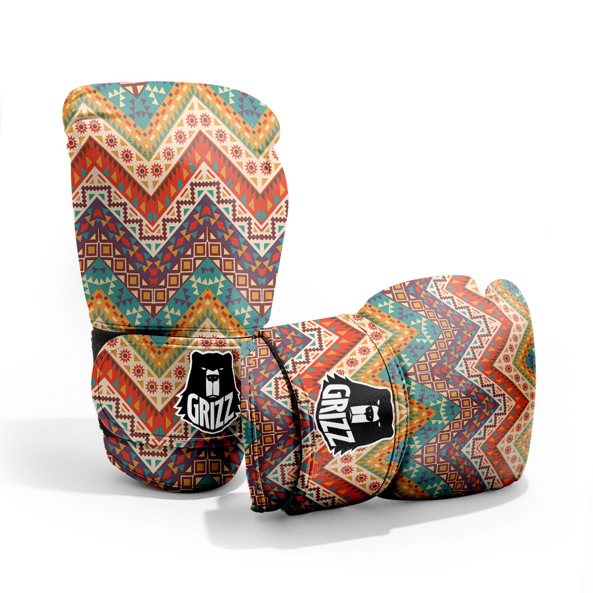 American Native Tribal Chevron Print Pro Boxing Glove