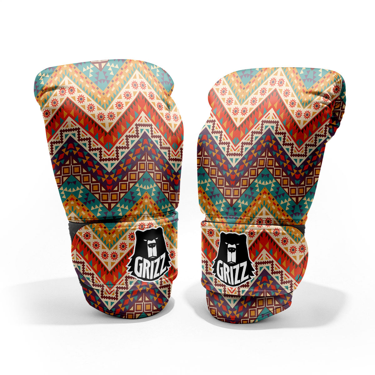 American Native Tribal Chevron Print Pro Boxing Glove